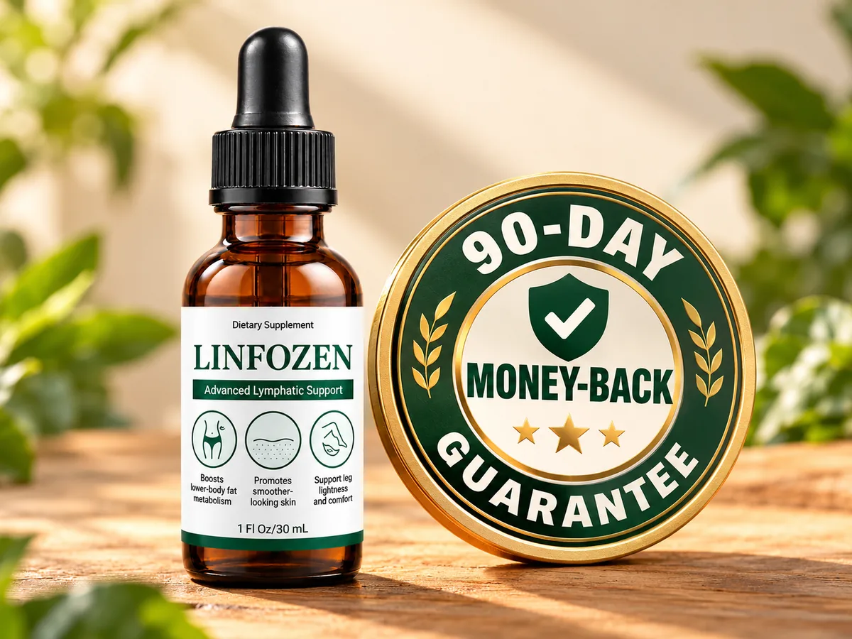 Linfozen bottle with its money-back guarantee